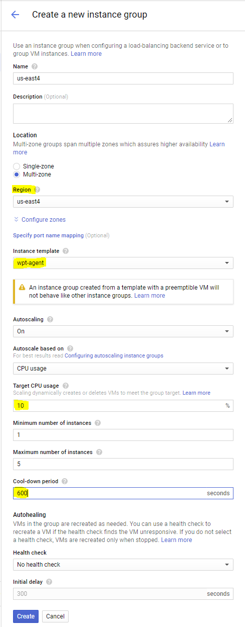 GCE Instance Group